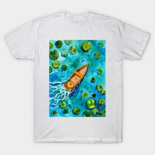 Boat on Turquoise Lake T-Shirt